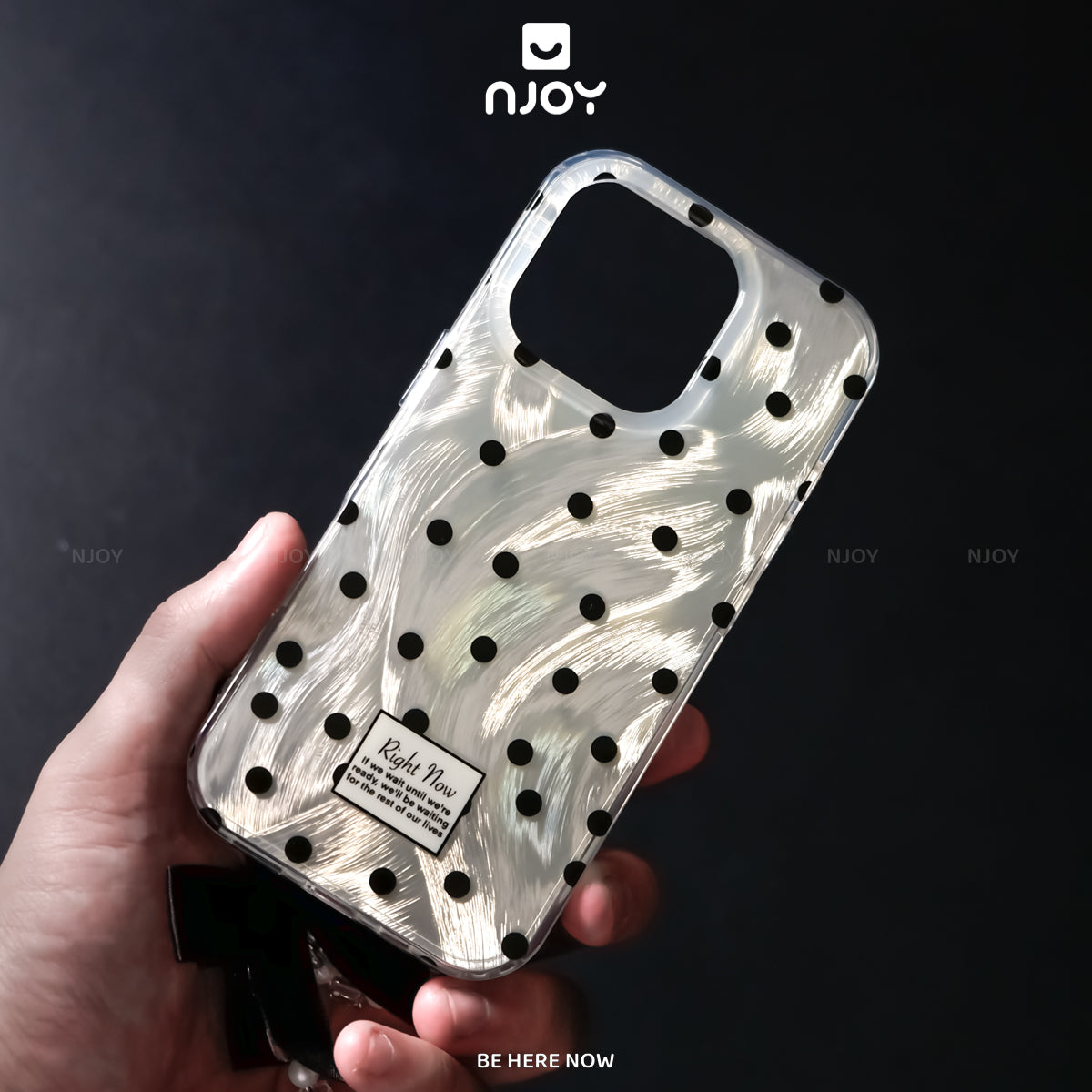 Ốp Lưng Chấm Bi Tráng Gương Kèm Dây Đeo Sang Trọng Cho Điện Thoại iPhone 18 Pro Max 17 16 15 14 13