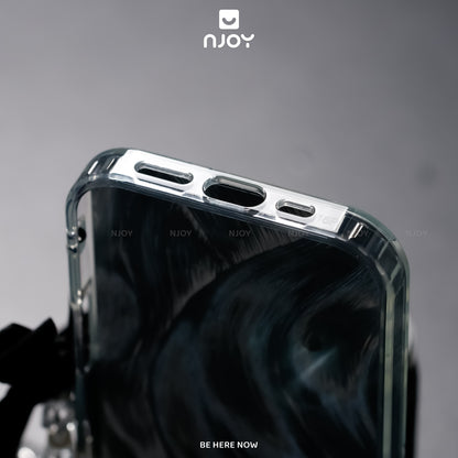 Ốp Lưng Chấm Bi Tráng Gương Kèm Dây Đeo Sang Trọng Cho Điện Thoại iPhone 17 Pro Max 16 15 14 13