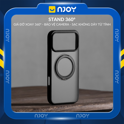 Ốp Magsafe Trong Suốt Giá Đỡ Xoay 360 Độ Cho iPhone 17 Pro Max 16 15 14 13 12