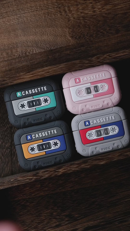 Ốp In Hình Máy Nghe Nhạc Cassette Cổ Điển Retro Kèm Dây Đeo Cho Airpods Pro 3 2 Airpods 4