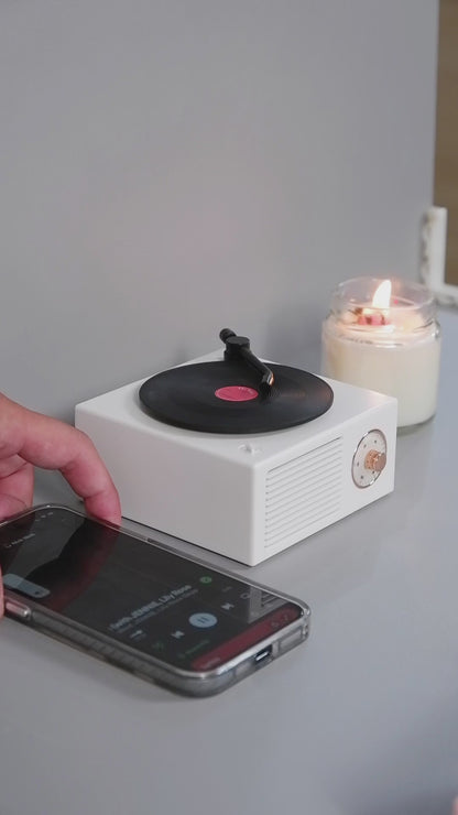 Loa Bluetooth Đĩa Than Để Bàn Trang Trí Phòng Ngủ Mini Quà Tặng Sinh Nhật Valentine