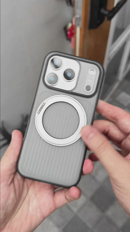Ốp Lưng Kiêm Giá Đỡ Xoay 360 Độ Hỗ Trợ Sạc Không Dây Từ Tính Cho Điện Thoại iPhone 17 Pro Max 16 15 14