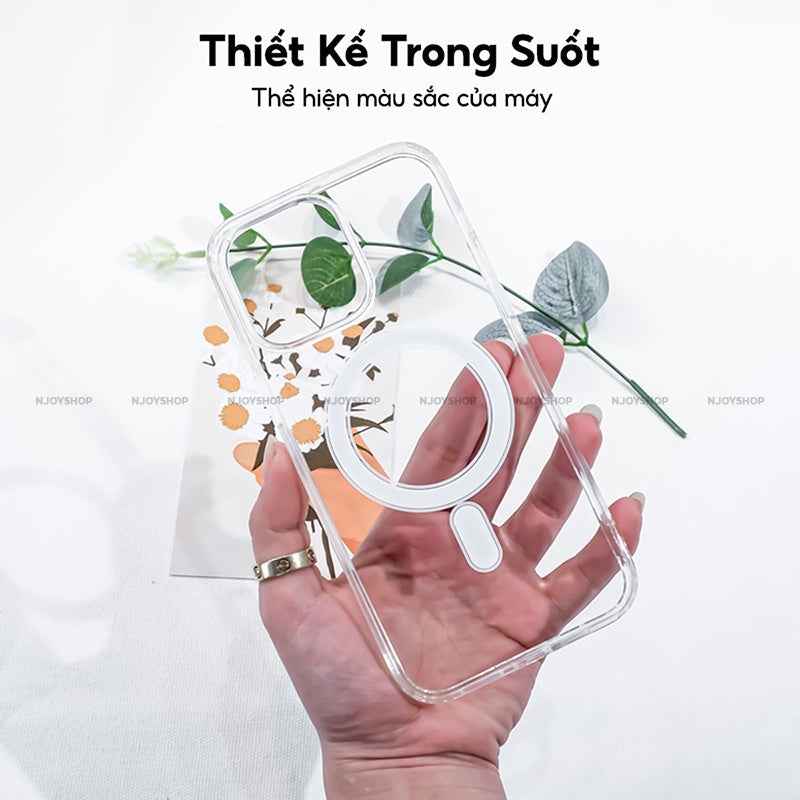 Ốp Magsafe Trong Suốt Chống Sốc Cho iPhone 17 Pro Max 16 15 14 13 12 11