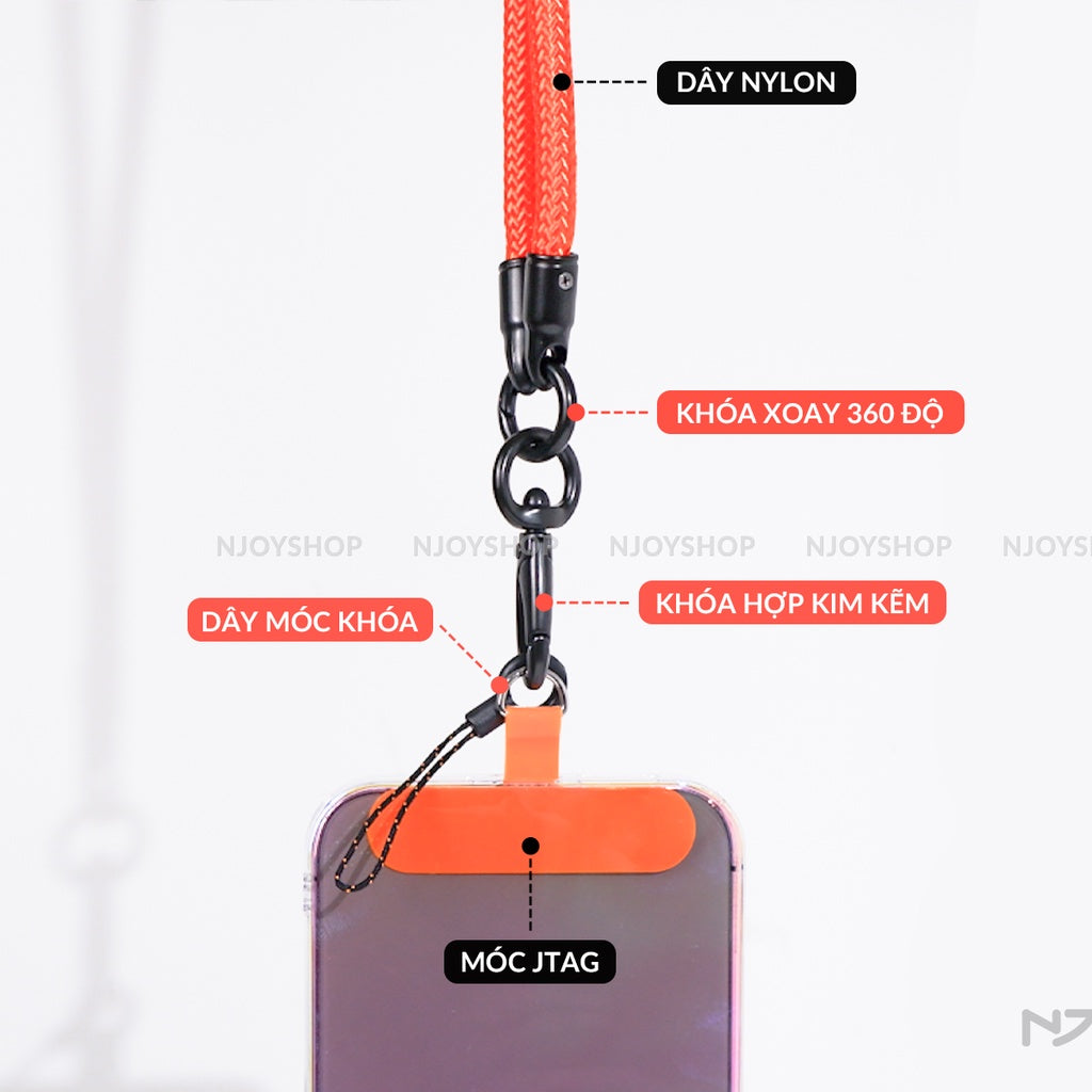 Dây Đeo Tay Điện Thoại Dài 40cm Chống Thất Lạc Tiện Dụng Cho Mọi Dòng Điện Thoại iPhone Samsung Oppo