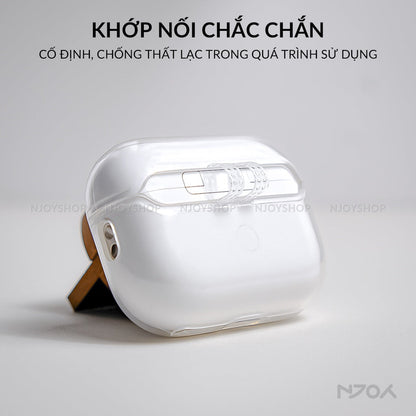 Ốp Trong Suốt Chống Sốc Chất Liệu TPU Có Móc Khóa Cho Tai Nghe Airpods 3 Airpods Pro 2 Njoyshop