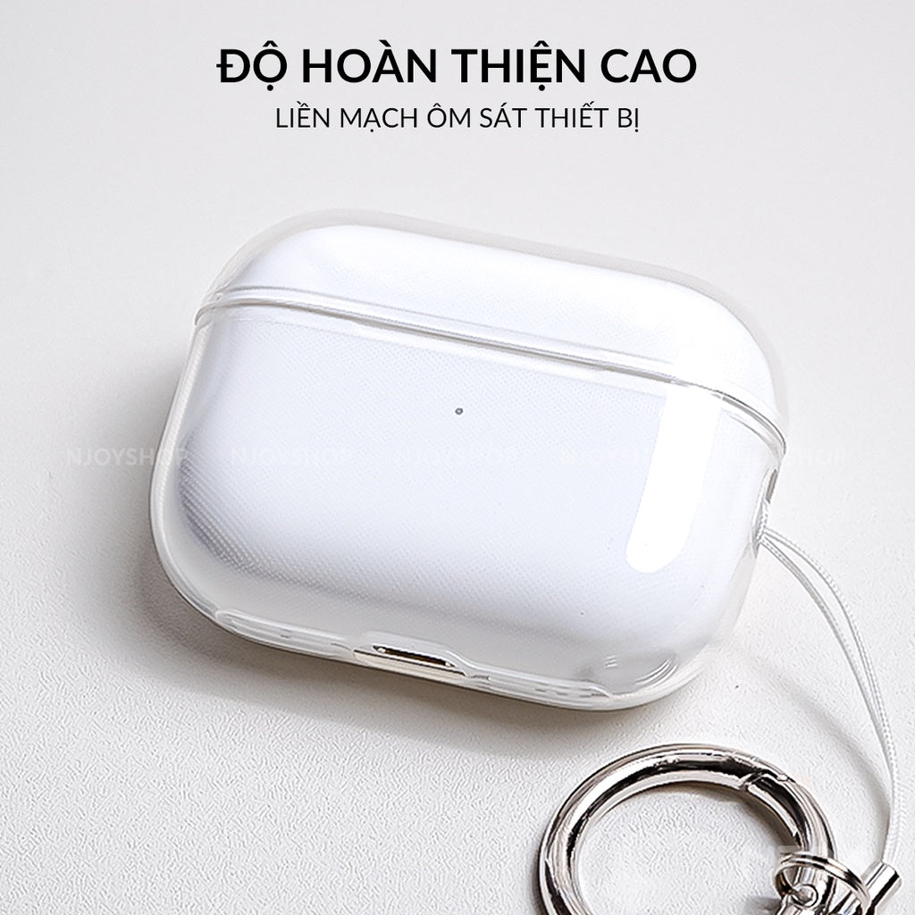 Ốp Trong Suốt Chống Sốc Chất Liệu TPU Có Móc Khóa Cho Tai Nghe Airpods 3 Airpods Pro 2 Njoyshop