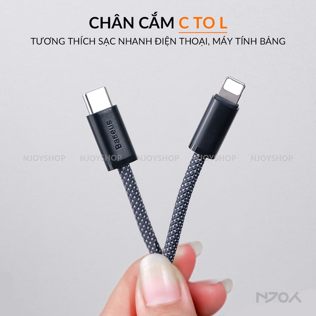 Cáp Sạc Nhanh 20W Baseus Type C to Lightning Cho iPhone 14 Pro Max 13 12 11