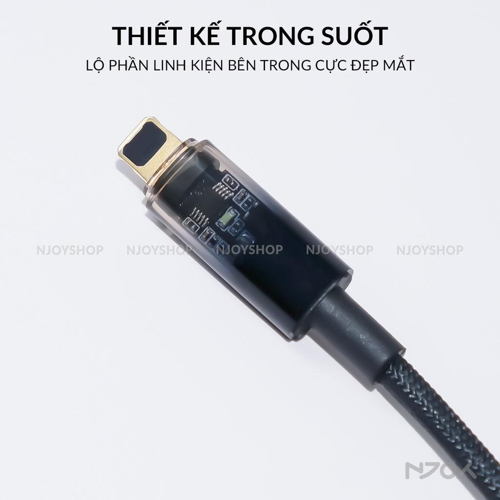 Dây Cáp Sạc Tự Ngắt Baseus 20W Có Đèn Led Dài 1m 2m Cho Điện Thoại iPhone 14 Pro Max 13 12 11 Xsmax