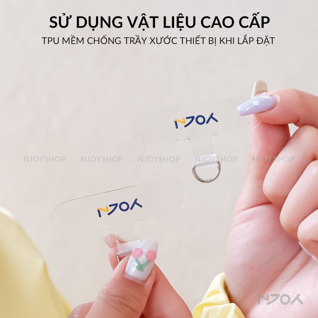 Tag Trong Suốt Hỗ Trợ Gắn Cho Dây Đeo Điện Thoại Không Cần Dán