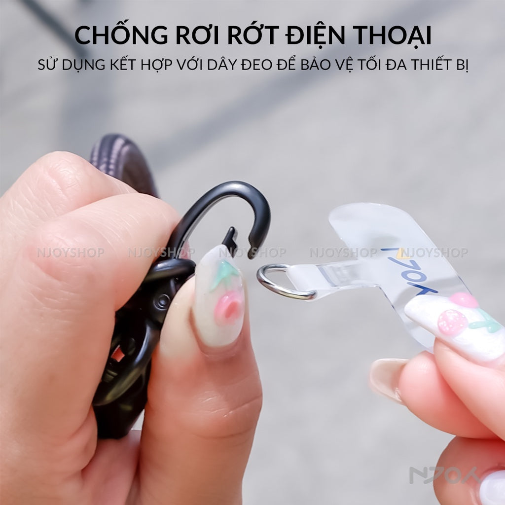 Tag Trong Suốt Hỗ Trợ Gắn Cho Dây Đeo Điện Thoại Không Cần Dán