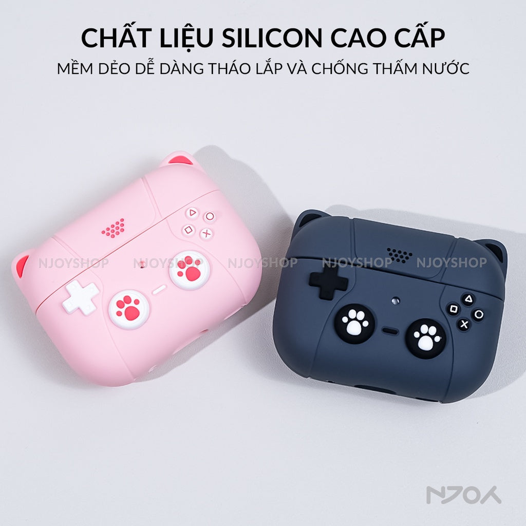 Ốp Silicon Mèo Hello Kitty Kèm Móc Khóa Tiện Lợi Cho Tai Nghe Airpods 3 4 Airpods Pro 3 2 Njoyshop