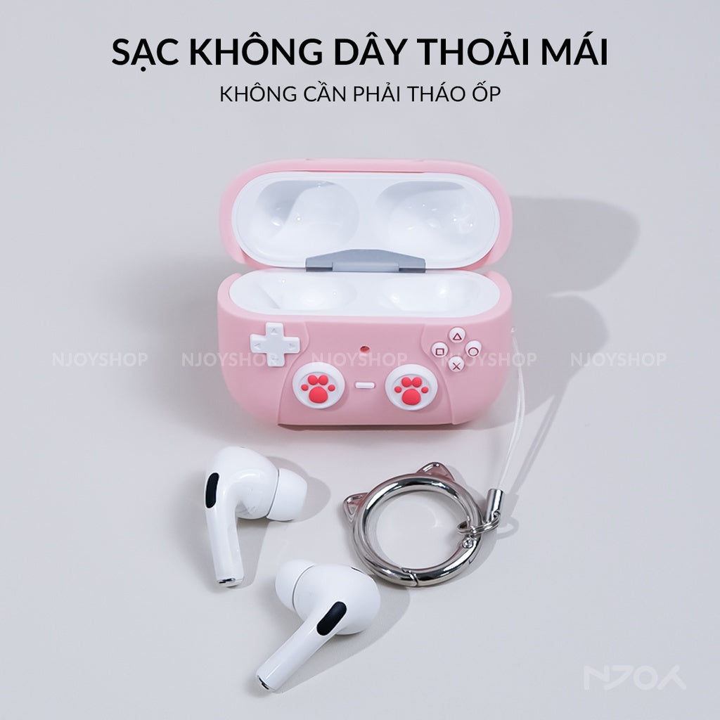 Ốp Silicon Mèo Hello Kitty Kèm Móc Khóa Tiện Lợi Cho Tai Nghe Airpods 3 4 Airpods Pro 3 2 Njoyshop