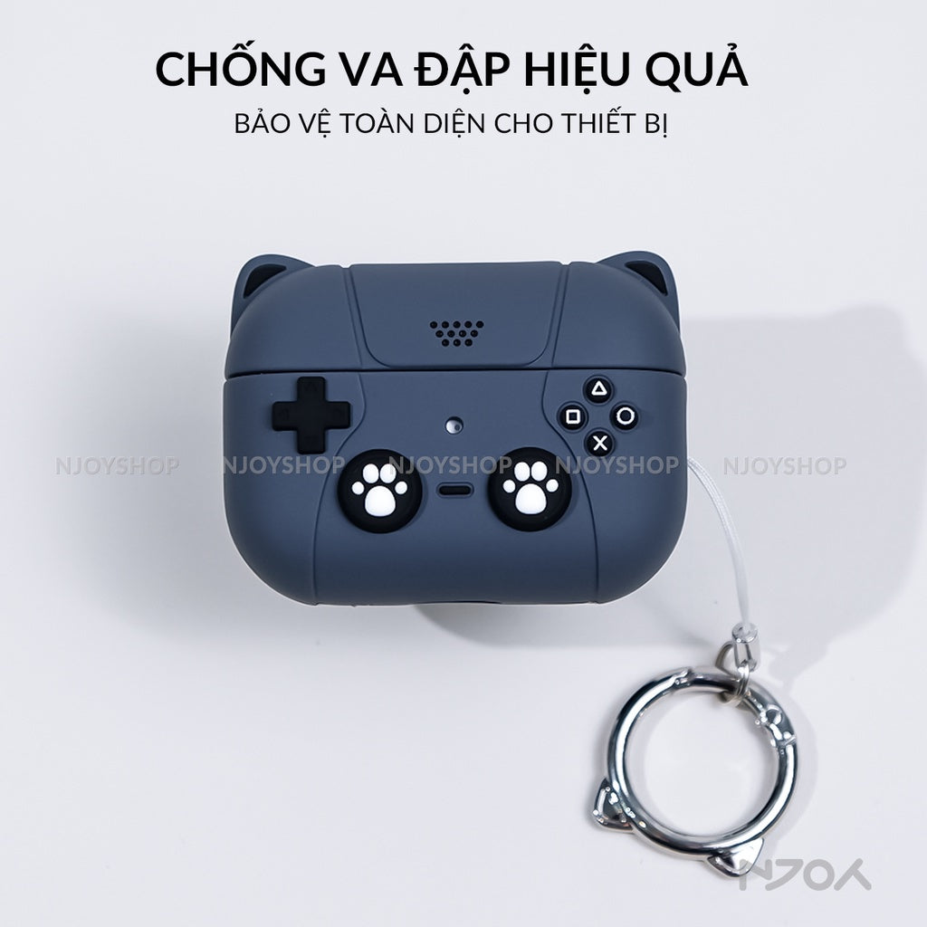 Ốp Silicon Mèo Hello Kitty Kèm Móc Khóa Tiện Lợi Cho Tai Nghe Airpods 3 4 Airpods Pro 3 2 Njoyshop