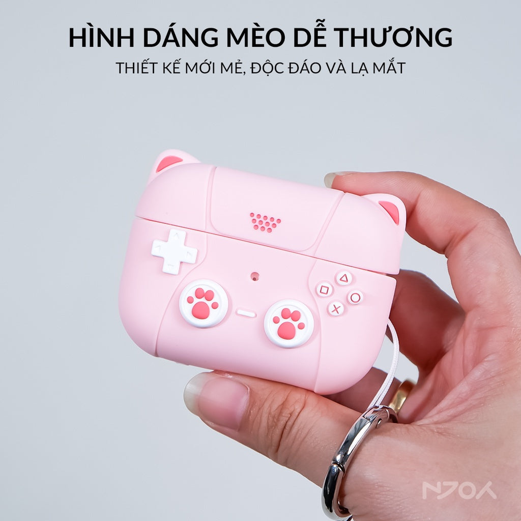 Ốp Silicon Mèo Hello Kitty Kèm Móc Khóa Tiện Lợi Cho Tai Nghe Airpods 3 4 Airpods Pro 3 2 Njoyshop