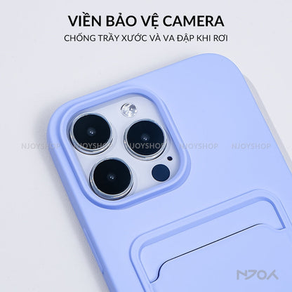 Ốp Đựng Thẻ Card Nhựa Dẻo Nhiều Màu Cho Điện Thoại iPhone 17 Pro Max 16 15 14 13 12 Njoyshop