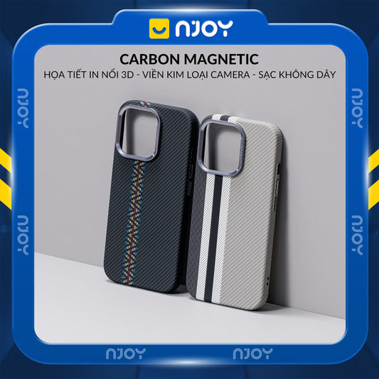 Ốp Carbon Magsafe Siêu Mỏng Họa Tiết Sọc Nổi 3D Cho Điện Thoại iPhone 16 Pro Max 15 14 13