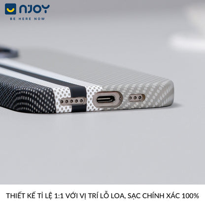 Ốp Carbon Magsafe Siêu Mỏng Họa Tiết Sọc Nổi 3D Cho Điện Thoại iPhone 16 Pro Max 15 14 13