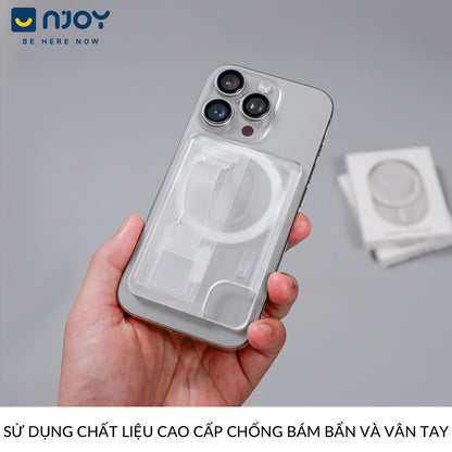 Ví Đựng Thẻ Trong Suốt Hít Magsafe Chất Liệu PC Cho Điện Thoại iPhone 16 Pro Max 15 14 13 12