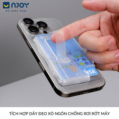 Ví Đựng Thẻ Trong Suốt Hít Magsafe Chất Liệu PC Cho Điện Thoại iPhone 16 Pro Max 15 14 13 12