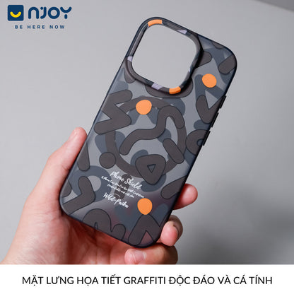 Ốp Lưng Nhám Magsafe Chống Vân Tay Họa Tiết Graffiti Cho Điện Thoại iPhone 17 Pro Max 16 15 14 13