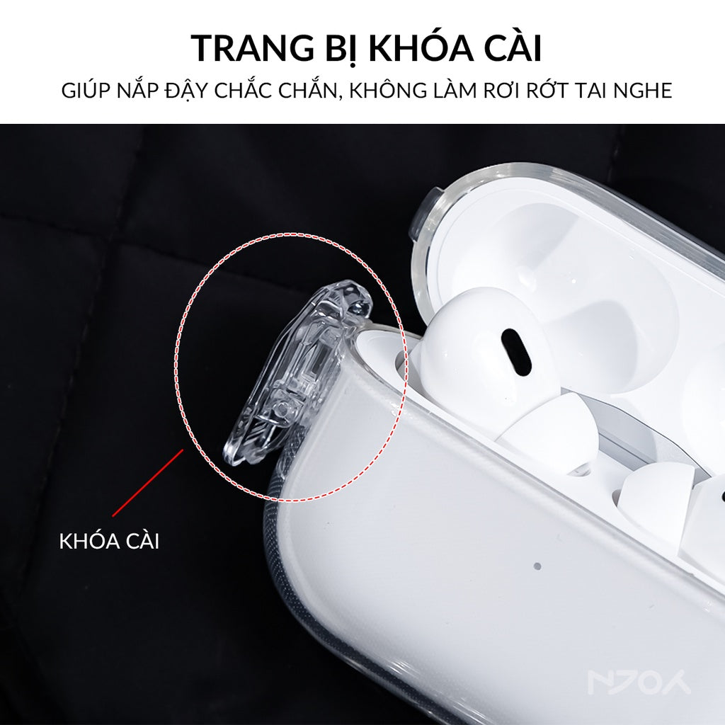 Ốp Trong Suốt Nút Mở Thông Minh Kèm Móc Khóa Tiện Lợi Cho Tai Nghe Airpods 4 3 Airpods Pro 3 2 Njoyshop