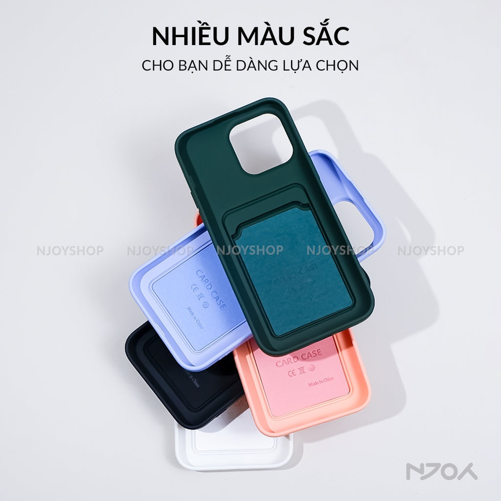 Ốp Đựng Thẻ Card Nhựa Dẻo Nhiều Màu Cho Điện Thoại iPhone 17 Pro Max 16 15 14 13 12 Njoyshop