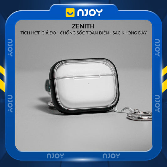 Ốp Trong Suốt Khóa Cài Viền Màu Hỗ Trợ Sạc Không Dây Kèm Móc Khóa Cho AirPods Pro 2 3