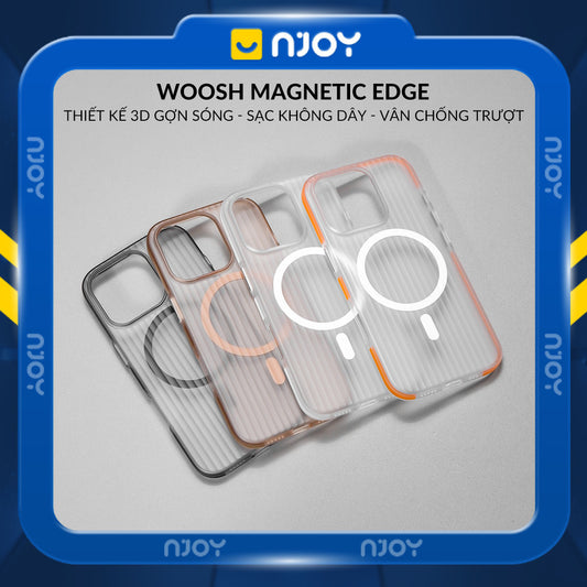 Ốp Magsafe Lưng Nhám Sọc Nổi 3D Cho iPhone 16 Pro Max 15 14 13 12