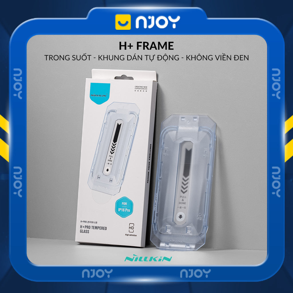 Kính Cường Lực Nillkin Trong Suốt Khung Tự Dán Không Viền Đen Cho iPhone 17 Pro Max 16 15
