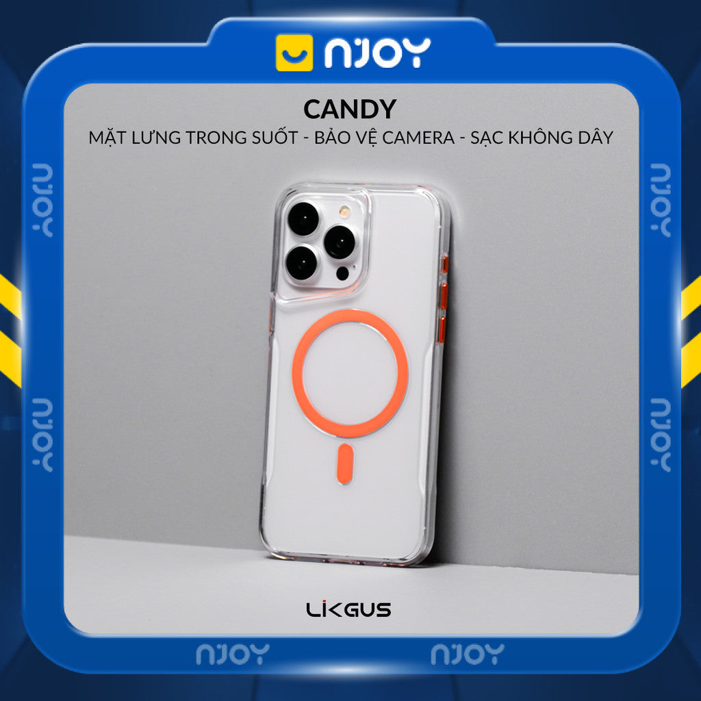 Ốp Magsafe Trong PC Cứng Likgus Vòng 3D Nút Kim Loại Cho iPhone 16 Pro MaxMax