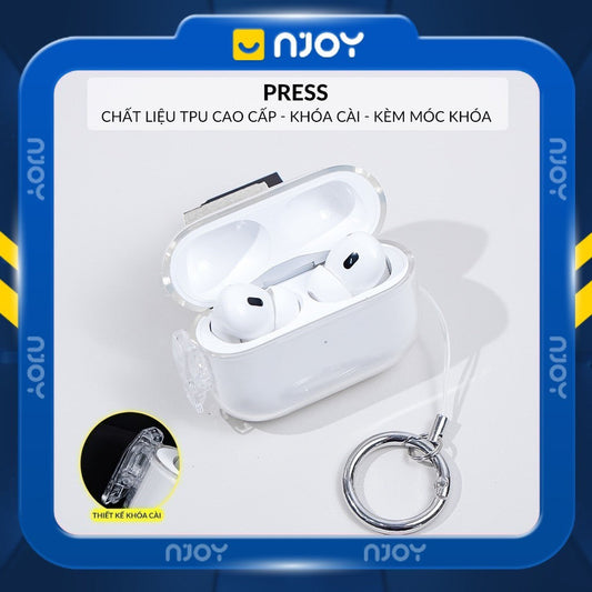Ốp Trong Suốt Nút Mở Thông Minh Kèm Móc Khóa Tiện Lợi Cho Tai Nghe Airpods 4 3 Airpods Pro 3 2 Njoyshop