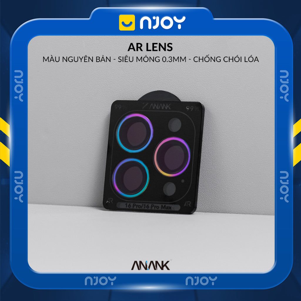 Bộ Vòng Cường Lực Bảo Vệ Camera Anank AR Chống Trầy Xước Màu Nguyên Bản Cho iPhone 13 14 15 16 17 Pro Max Njoyshop
