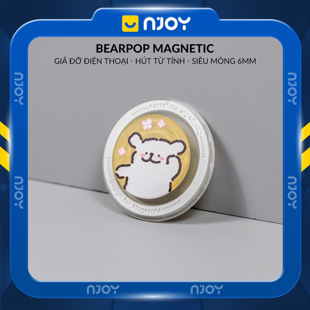 Giá Đỡ Điện Thoại Popsocket In Hình Gấu Dễ Thương Hít Từ Tính Cho Điện Thoại iPhone Samsung Njoyshop