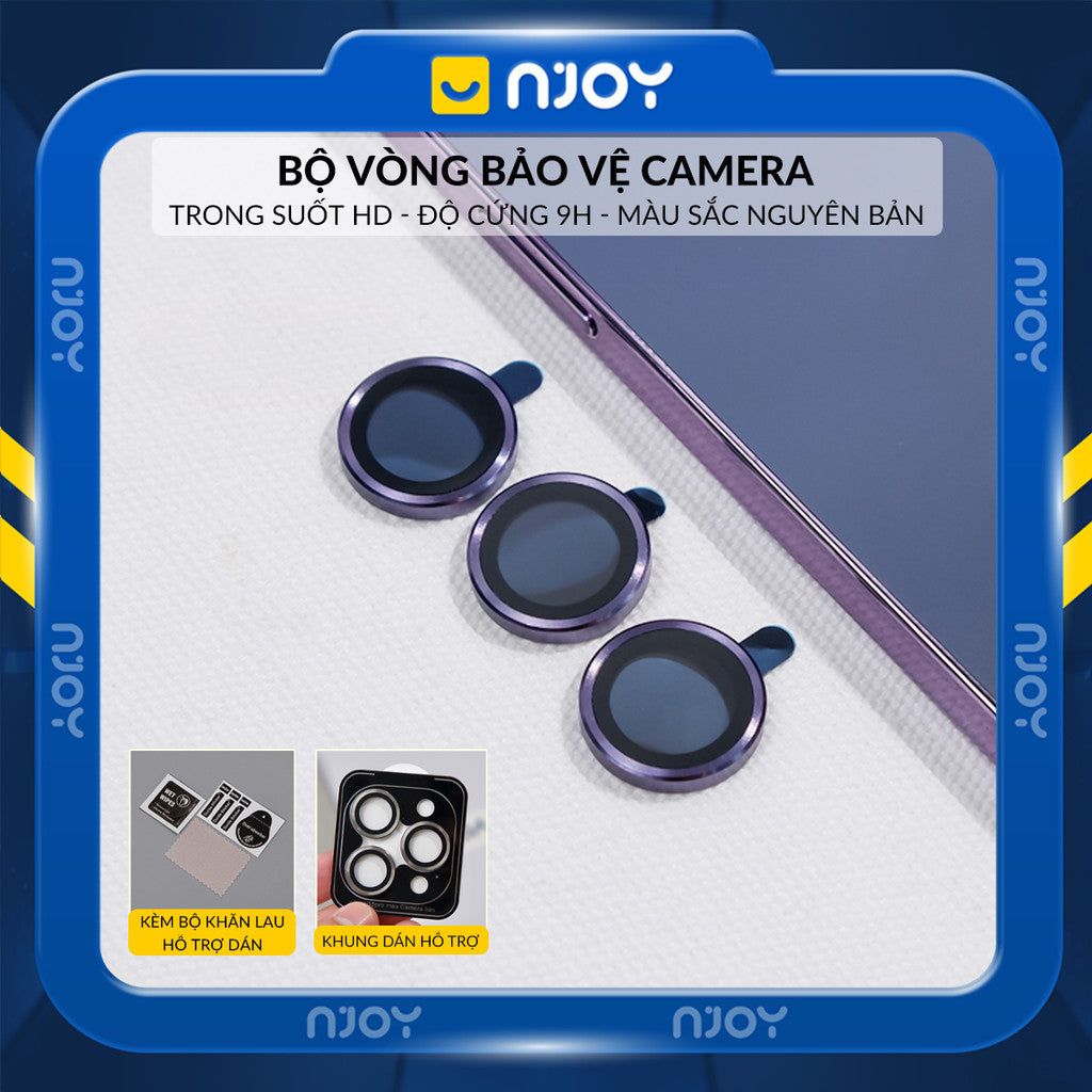 Cường Lực Camera Màu Nguyên Bản 9H Chống Trầy Cho Điện Thoại iPhone 17 Pro Max 16 15 14 13 12 11