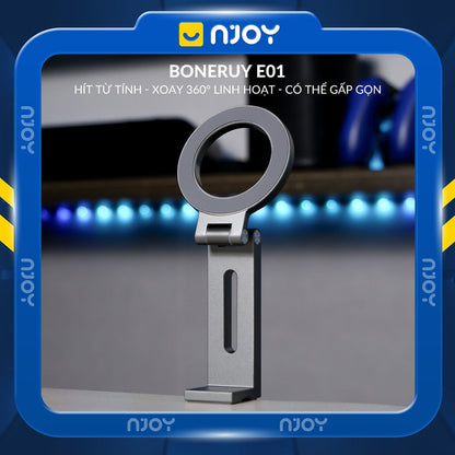 Giá Đỡ Điện Thoại Gắn Bàn Boneruy E01 Hít Từ Tính Điều Chỉnh Độ Cao Hợp Kim Nhôm Cao Cấp Tiện Lợi