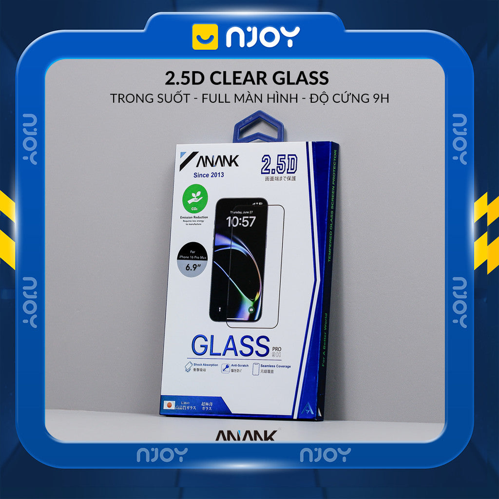 Kính Cường Lực Anank Trong Suốt 2.5D Cho iPhone 17 Pro Max 16 15 14 13 12 11