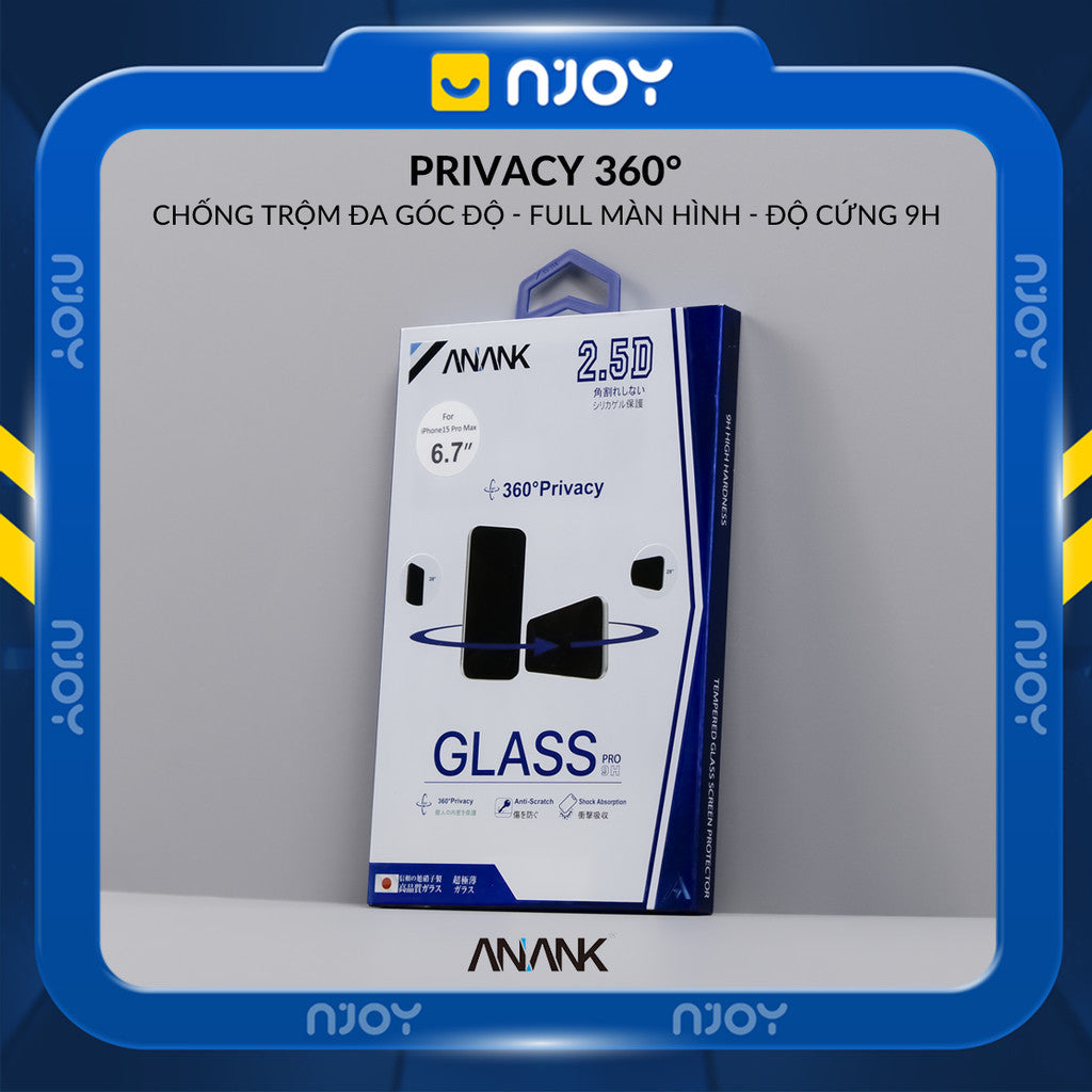 Kính Cường Lực Anank Chống Nhìn Trộm Cho iPhone 17 Pro Max 16 15 14 13 12 11
