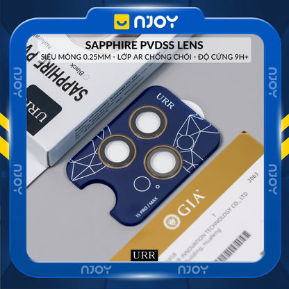 Cường Lực Camera URR Sapphire PVDSS 2 Tầng Cho iPhone 17 Pro Max 16 Pro Max 15 Pro Max 14 Pro Max 13 12