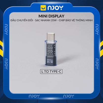 Đầu Chuyển Type-C Sang Cổng Lightning 35W Njoy Màn Hình Led Cho iPhone iPad Airpods