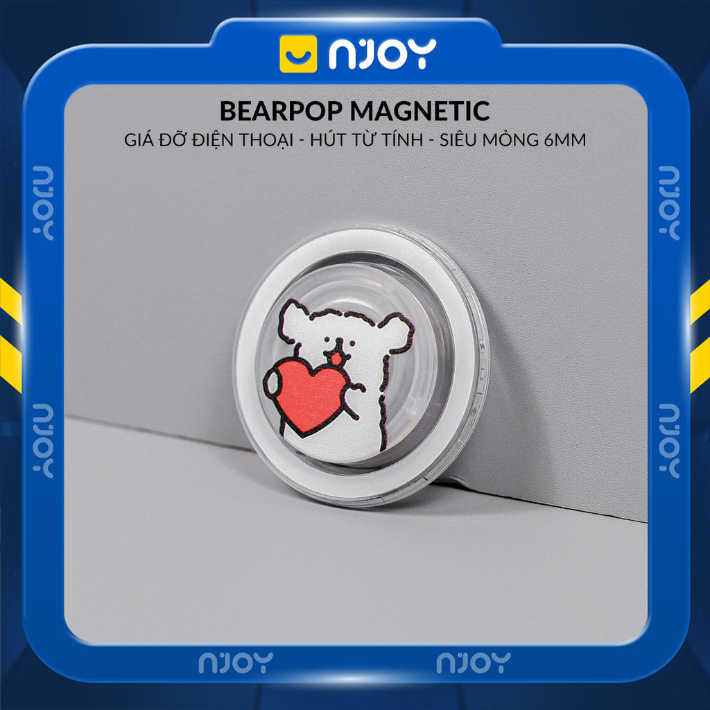 Giá Đỡ Điện Thoại Popsocket In Hình Gấu Dễ Thương Hít Từ Tính Cho Điện Thoại iPhone Samsung Njoyshop