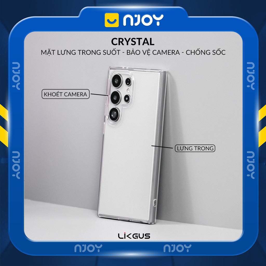 Ốp Lưng Trong Suốt Likgus Bảo Vệ Camera Viền Dẻo Lưng Cứng Cho Samsung S25 Ultra S24 Ultra