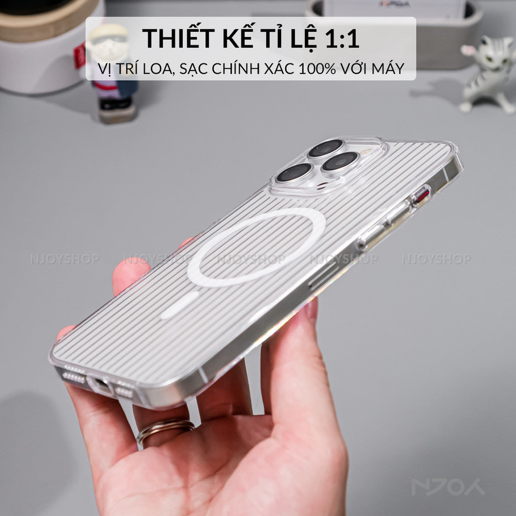 Ốp Siêu Mỏng Trong Suốt Hỗ Trợ Sạc Không Dây Bảo Vệ Camera Cho iPhone