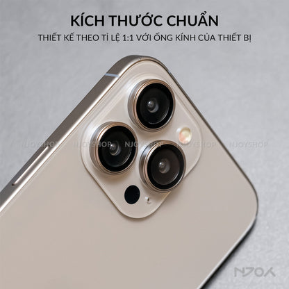 Cường Lực Camera Kuzoom AR Có Khung Dán Cho iPhone 16 Pro Max 15 14 13 12 11