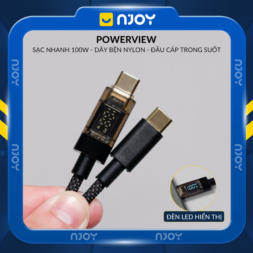 Cáp Sạc Nhanh Type C To Type C Trong Suốt Đèn Led Cho iPhone MacBook Laptop