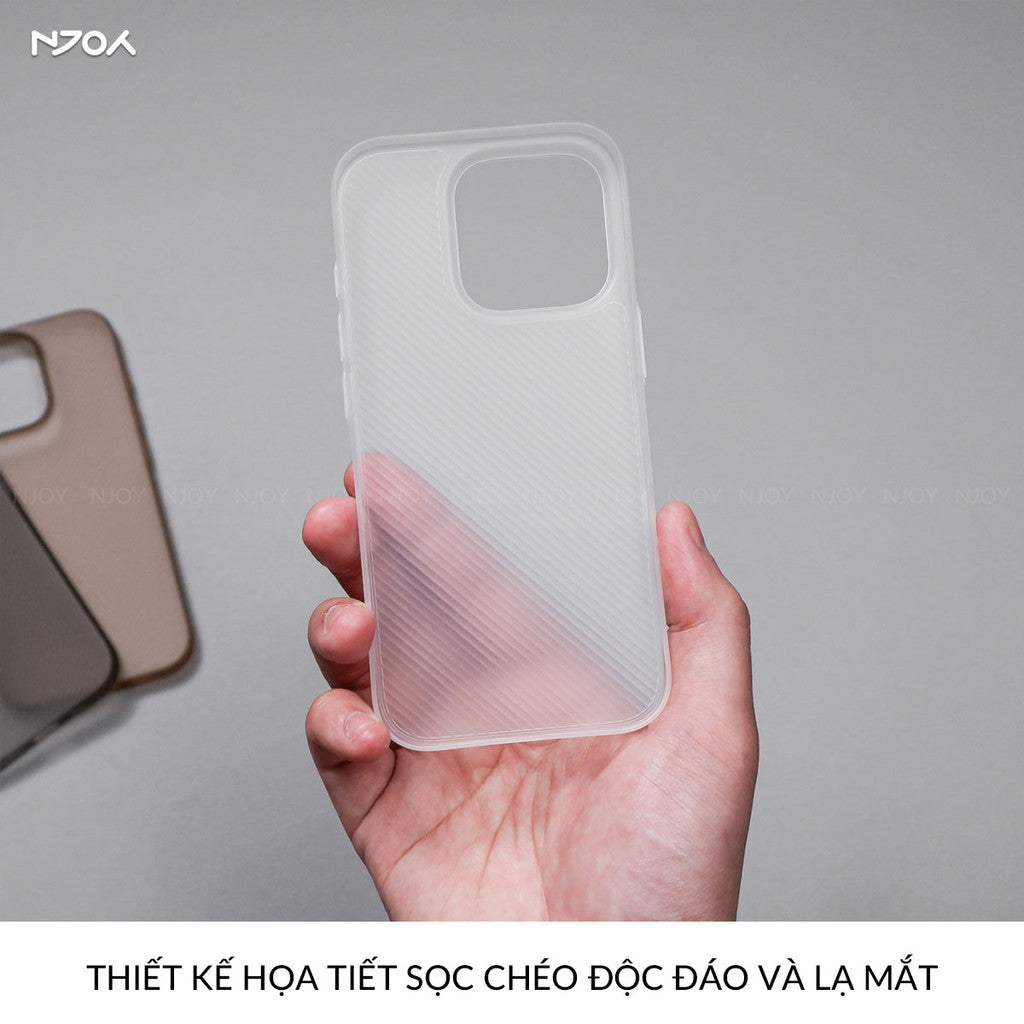 Ốp Nhám Siêu Mỏng Sọc 3D Chống Vân Tay Cho iPhone 16 Pro Max 15 14 13