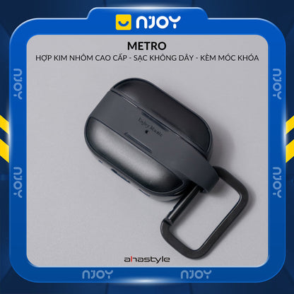 Ốp Hợp Kim Nhôm Ahastyle Viền Silicon Kèm Móc Khóa Cho Tai Nghe AIrpods Pro 2 3 4