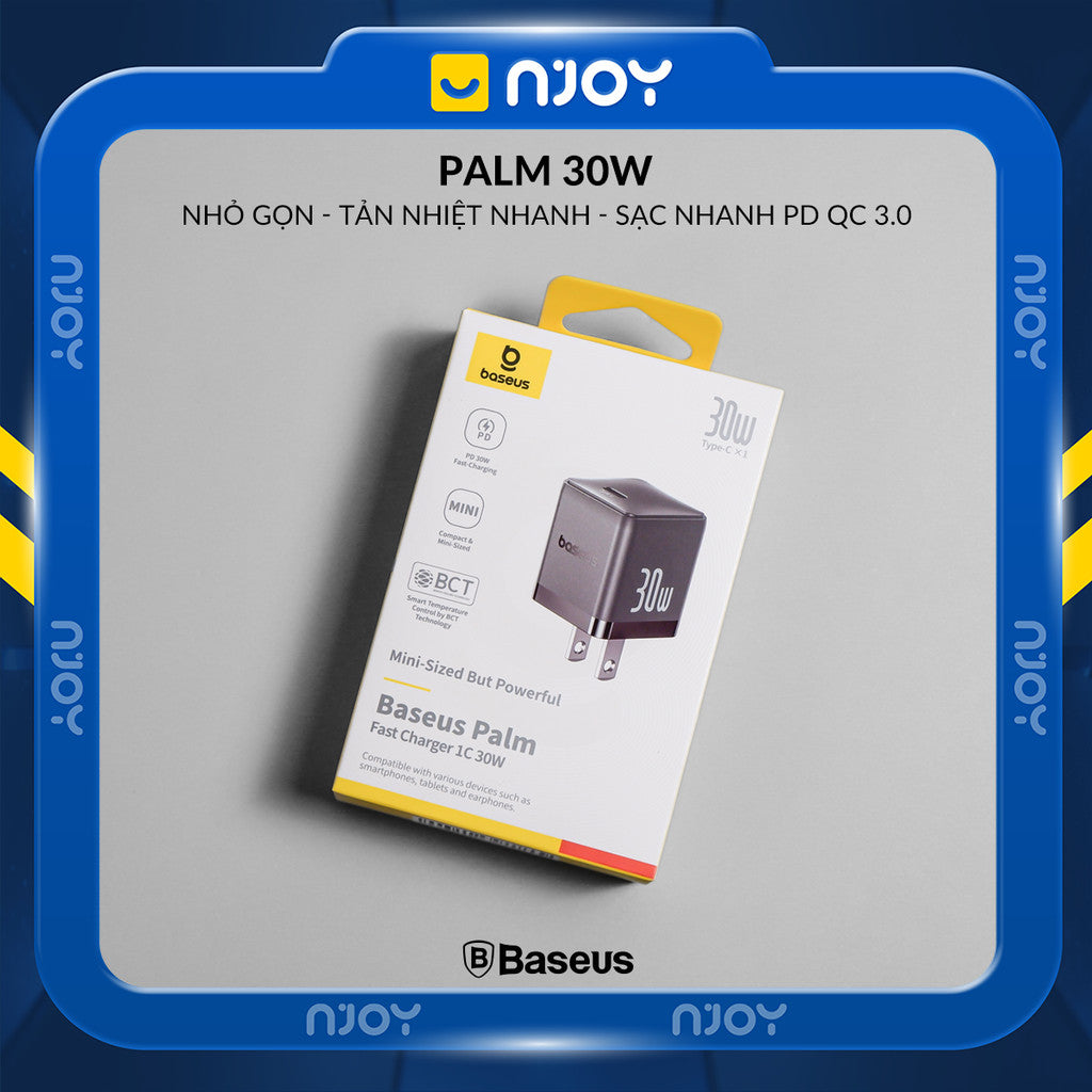 Củ Sạc Nhanh 30W Baseus Palm Chân Cắm Type C Hỗ Trợ QC PD 3.0 Cho iPhone Samsung