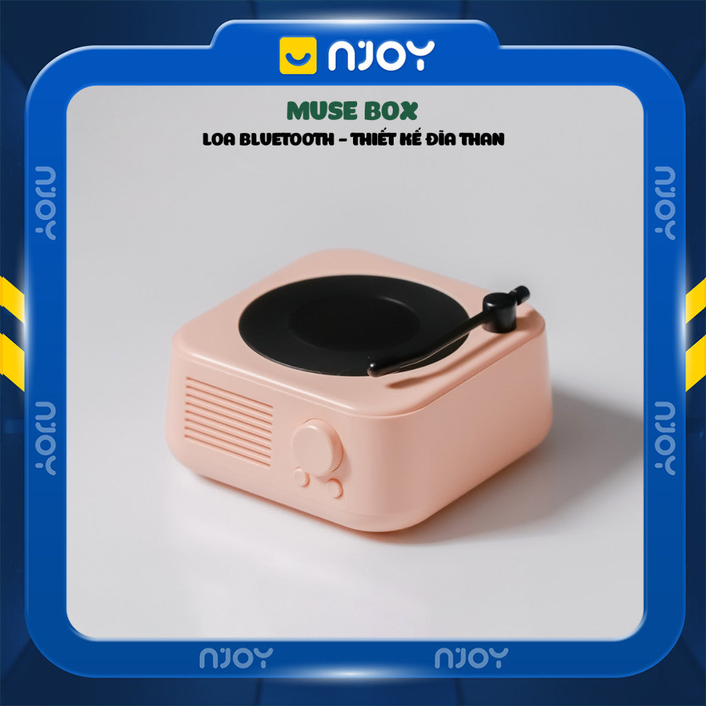 Loa Bluetooth Đĩa Than Xoay Nhỏ Gọn Trang Trí Bàn Làm Việc Quà Tặng Sinh Nhật Valentine