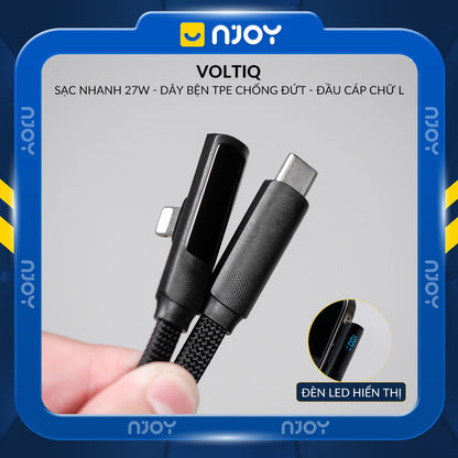 Cáp Sạc Nhanh Chữ L Type C To Type C Dạng Gập Đèn Led Hiển Thị Cho iPhone Macbook Laptop