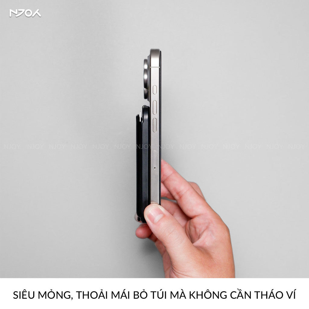 Ví Đựng Thẻ Magsafe Leather Kiêm Giá Đỡ Cho Điện Thoại iPhone 16 Pro Max 15 14 13 12